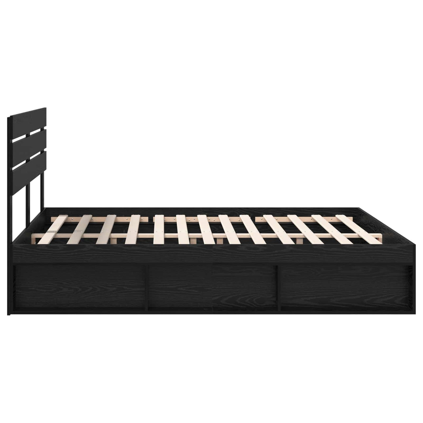 vidaXL Bettrahmen Schwarz 180 x 200 cm Massives Kiefernholz