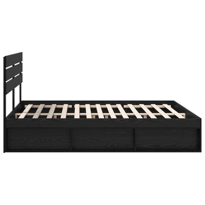 vidaXL Bettrahmen Schwarz 180 x 200 cm Massives Kiefernholz
