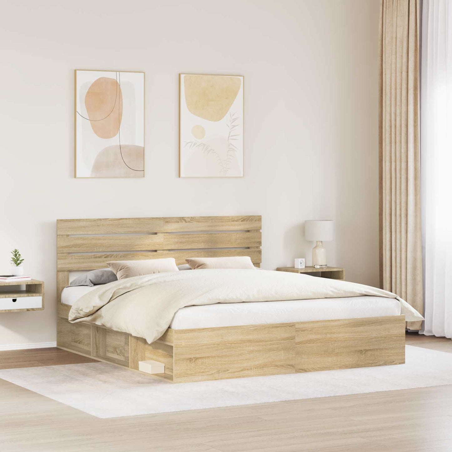 vidaXL Bettrahmen Sonoma 180 x 200 cm Massives Kiefernholz