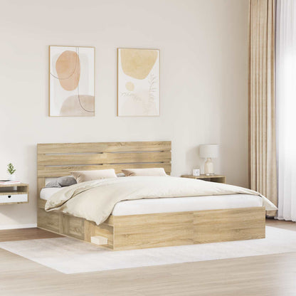 vidaXL Bettrahmen Sonoma 180 x 200 cm Massives Kiefernholz