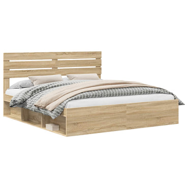 vidaXL Bettrahmen Sonoma 180 x 200 cm Massives Kiefernholz