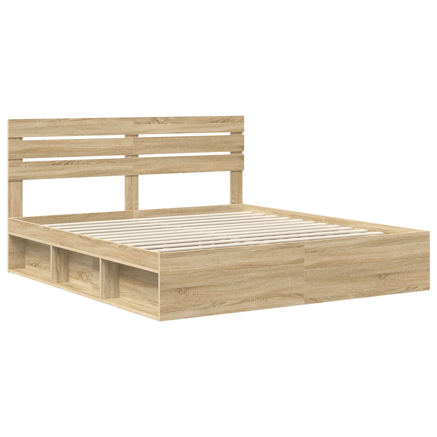 vidaXL Bettrahmen Sonoma 180 x 200 cm Massives Kiefernholz