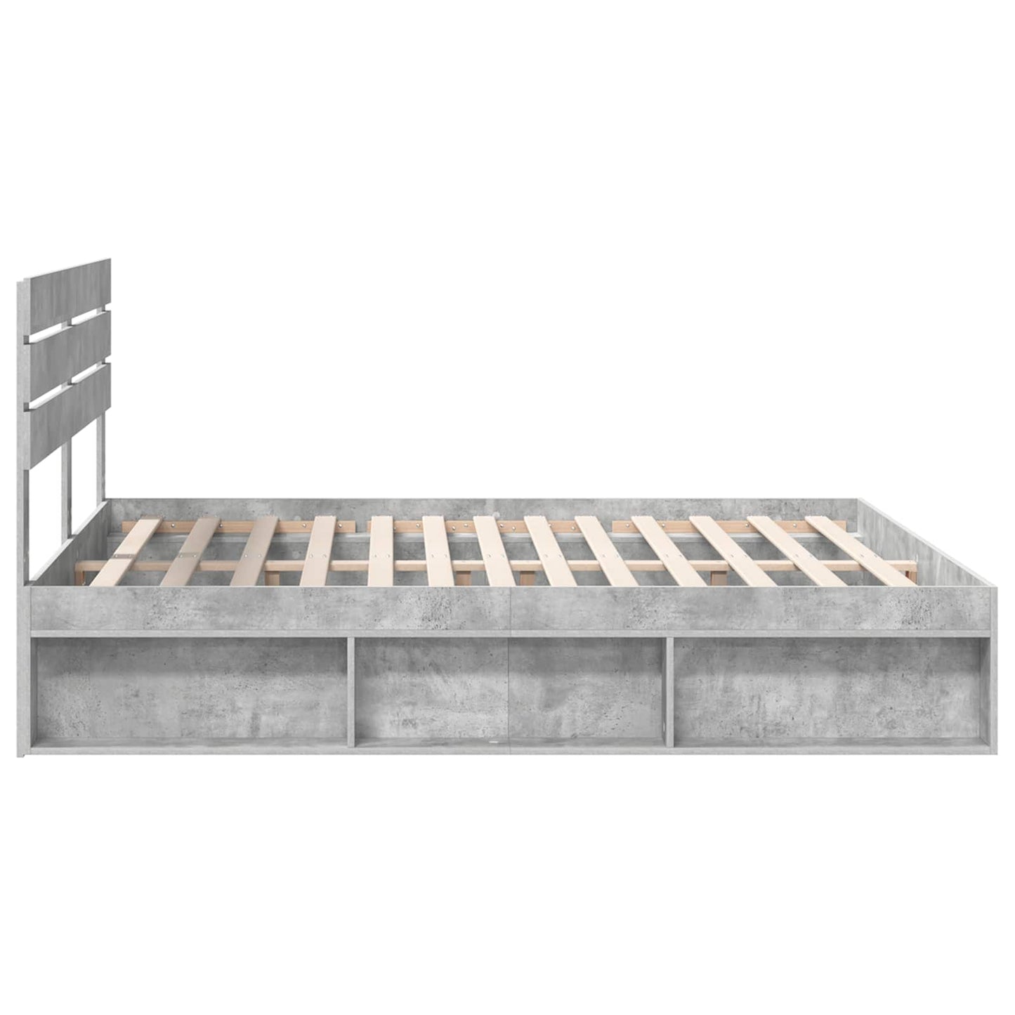 vidaXL Bettrahmen mit Kopfteil Beton 180 x 200 cm Massives Kiefernholz