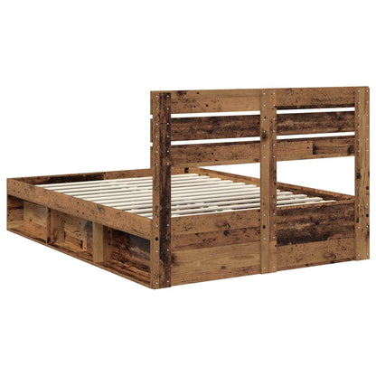 vidaXL Bettrahmen Altholz 160 x 200 cm Massives Kiefernholz