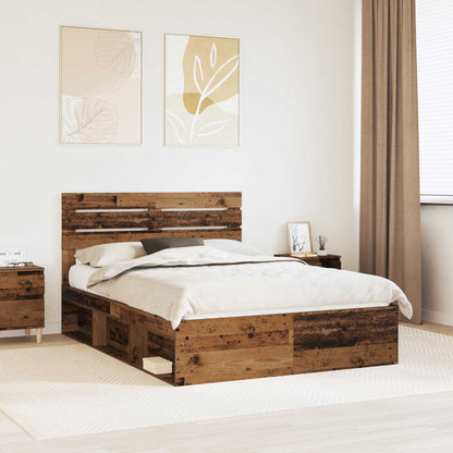 vidaXL Bettrahmen Altholz 150 x 200 cm Massives Kiefernholz