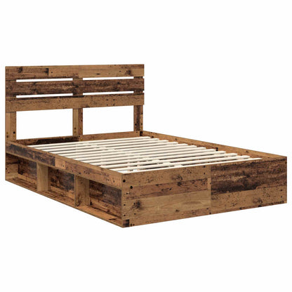 vidaXL Bettrahmen Altholz 150 x 200 cm Massives Kiefernholz