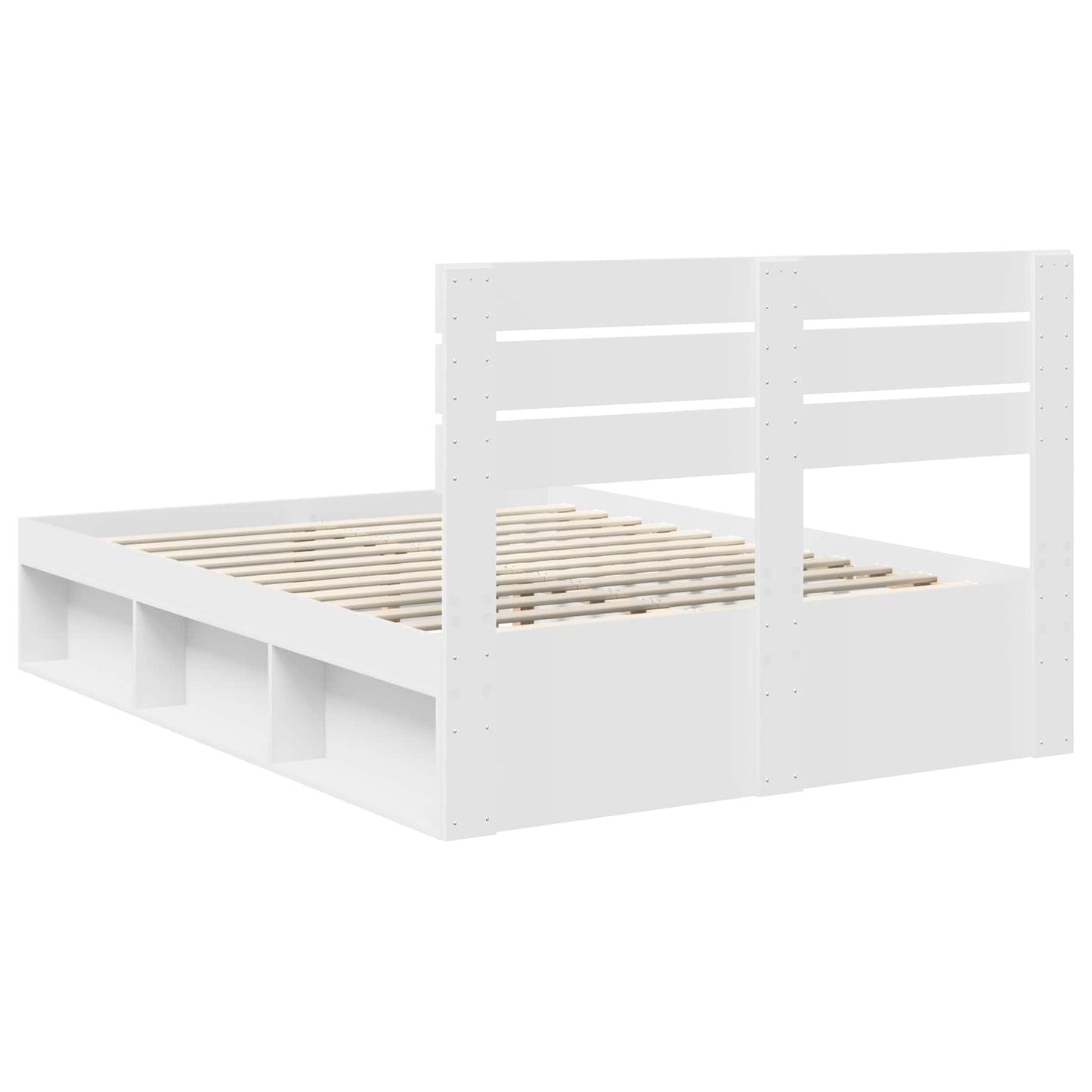 vidaXL Cadre de lit avec tête de lit Blanc 140 x 200 cm Bois de pin massif