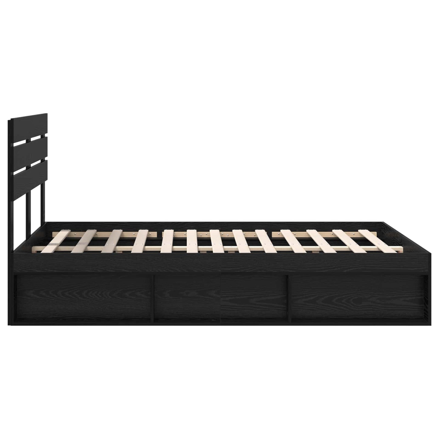 vidaXL Bettrahmen Schwarz 140 x 200 cm Massives Kiefernholz