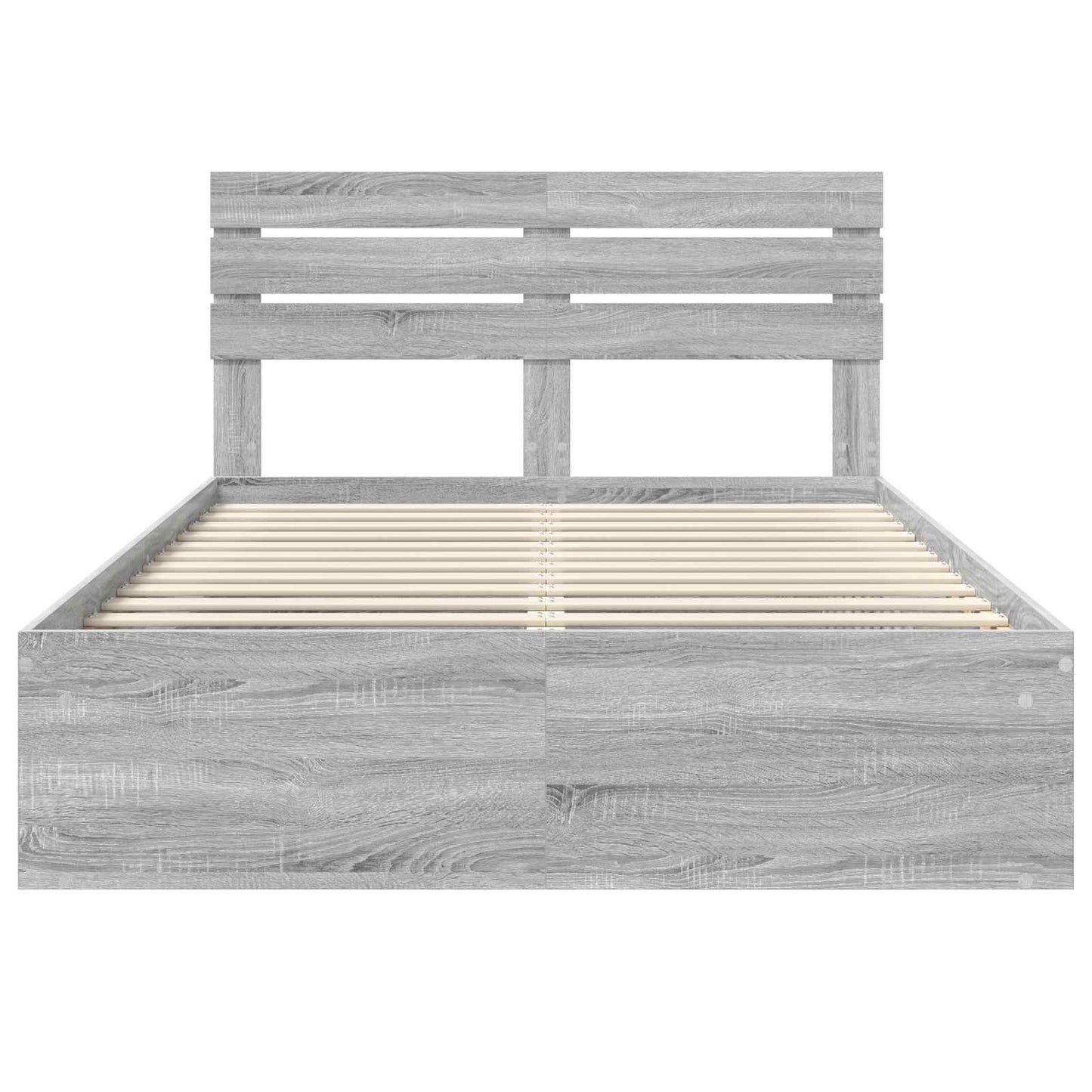 vidaXL Cadre de lit Gris sonoma 140 x 200 cm Bois de pin massif