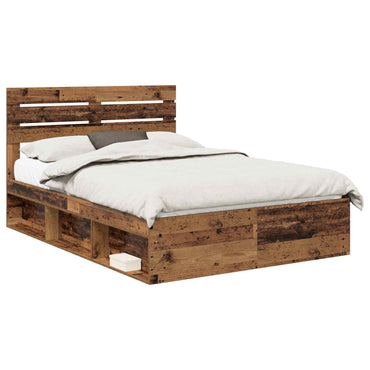 vidaXL Cadre de lit en bois de récupération 140 x 200 cm Bois de pin massif