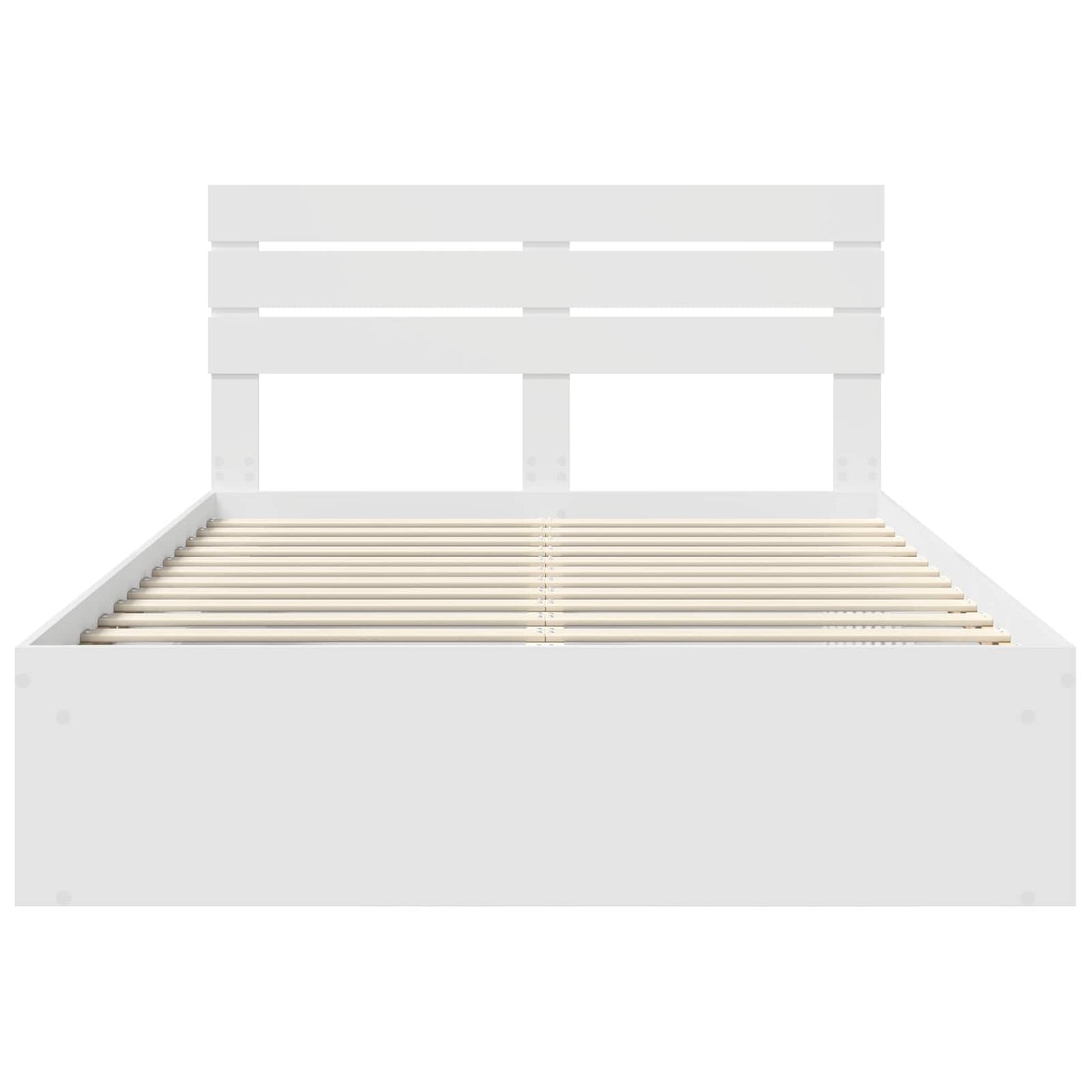 vidaXL Cadre de lit avec tête de lit Blanc 140 x 190 cm Bois de pin massif