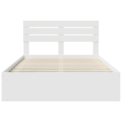 vidaXL Cadre de lit avec tête de lit Blanc 140 x 190 cm Bois de pin massif