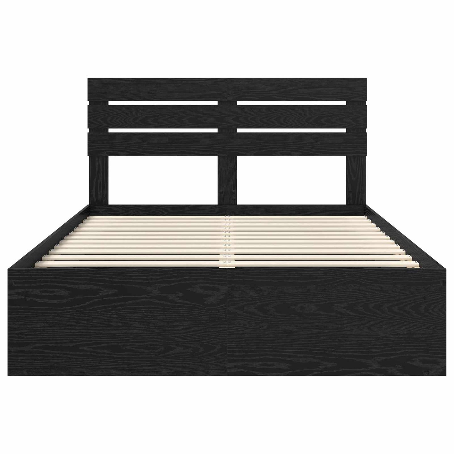 vidaXL Cadre de lit noir 140 x 190 cm en bois de pin massif