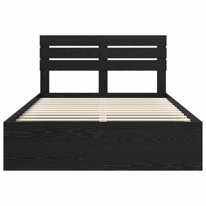 vidaXL Cadre de lit noir 140 x 190 cm en bois de pin massif