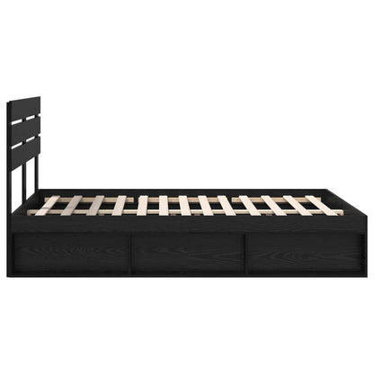 vidaXL Cadre de lit noir 140 x 190 cm en bois de pin massif