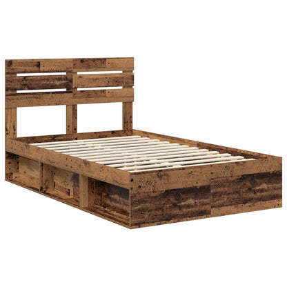 vidaXL Bettrahmen Altholz 135 x 190 cm Massives Kiefernholz