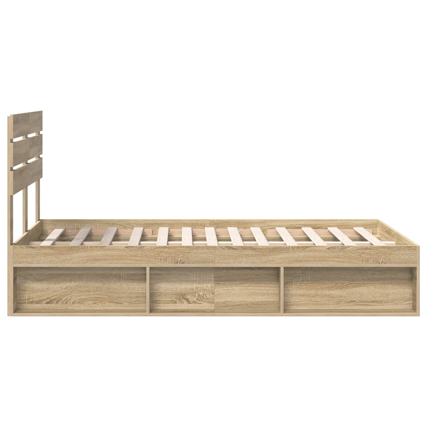 vidaXL Bettrahmen Sonoma 120 x 200 cm Massives Kiefernholz