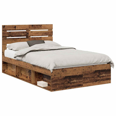 vidaXL Cadre de lit bois de récupération 120 x 200 cm Bois de pin massif