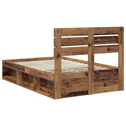 vidaXL Bettrahmen Altholz 120 x 190 cm Massives Kiefernholz