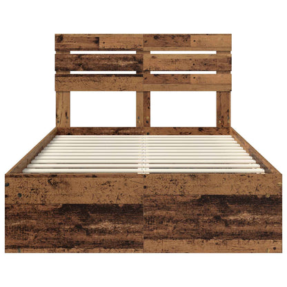 vidaXL Bettrahmen Altholz 120 x 190 cm Massives Kiefernholz