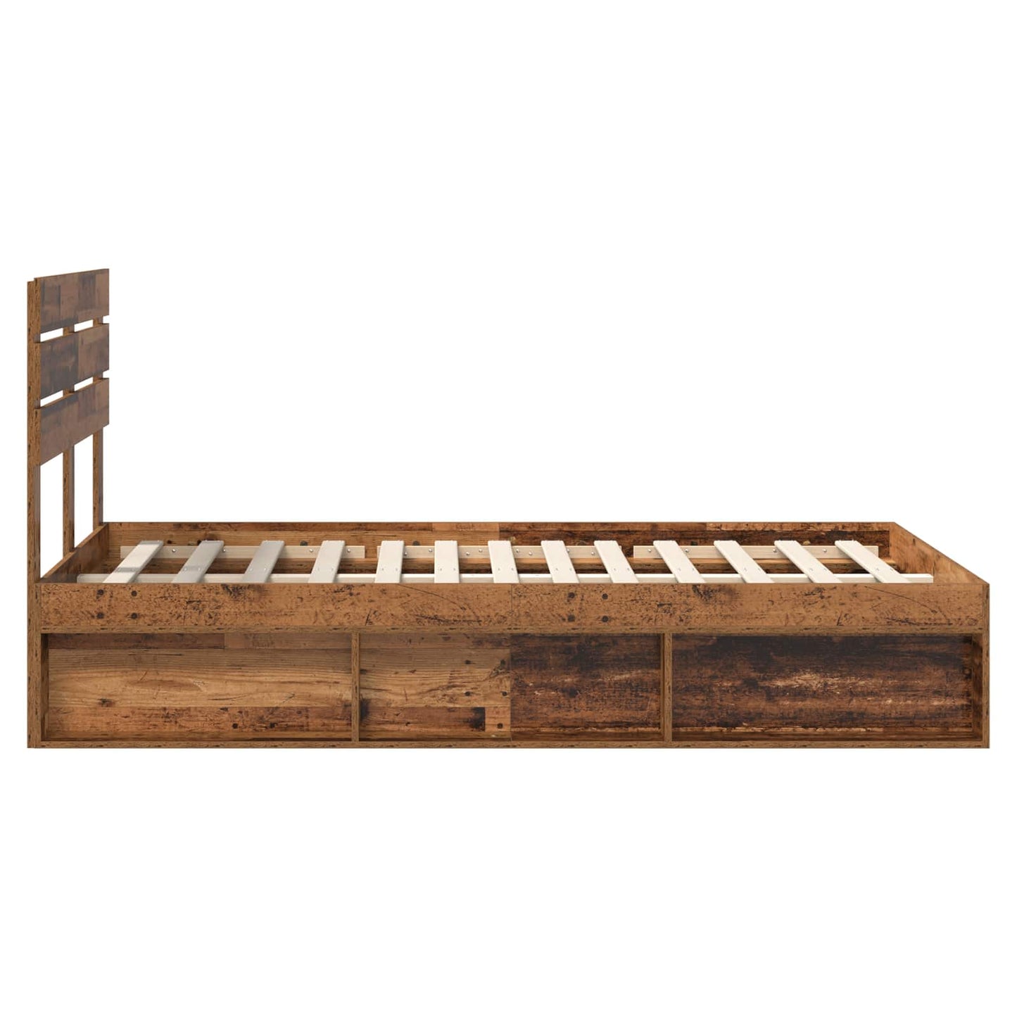 vidaXL Bettrahmen Altholz 120 x 190 cm Massives Kiefernholz