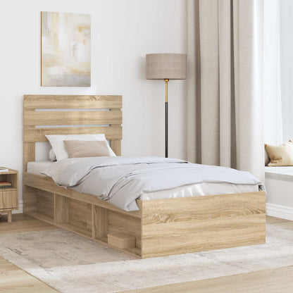vidaXL Cadre de lit Sonoma 100 x 200 cm Bois de pin massif