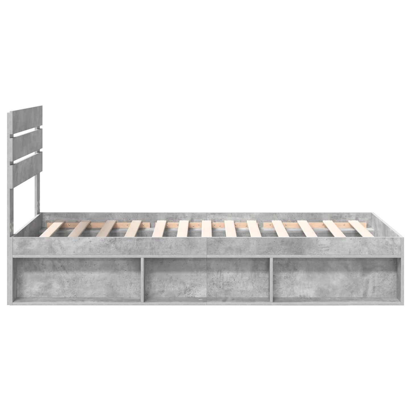 vidaXL Cadre de lit Gris béton 100 x 200 cm Bois de pin massif
