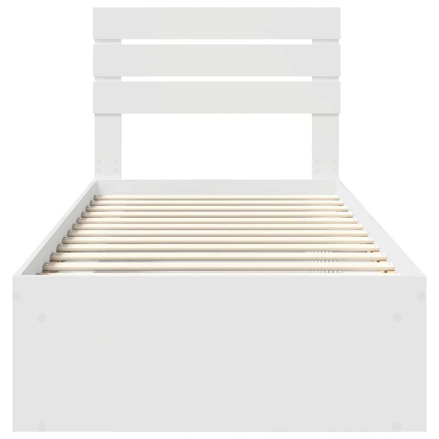 vidaXL Cadre de lit avec tête de lit Blanc 90 x 200 cm Bois de pin massif