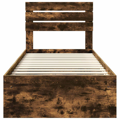 Bettrahmen Geräucherte Eiche 90 x 200 cm Massives Kiefernholz