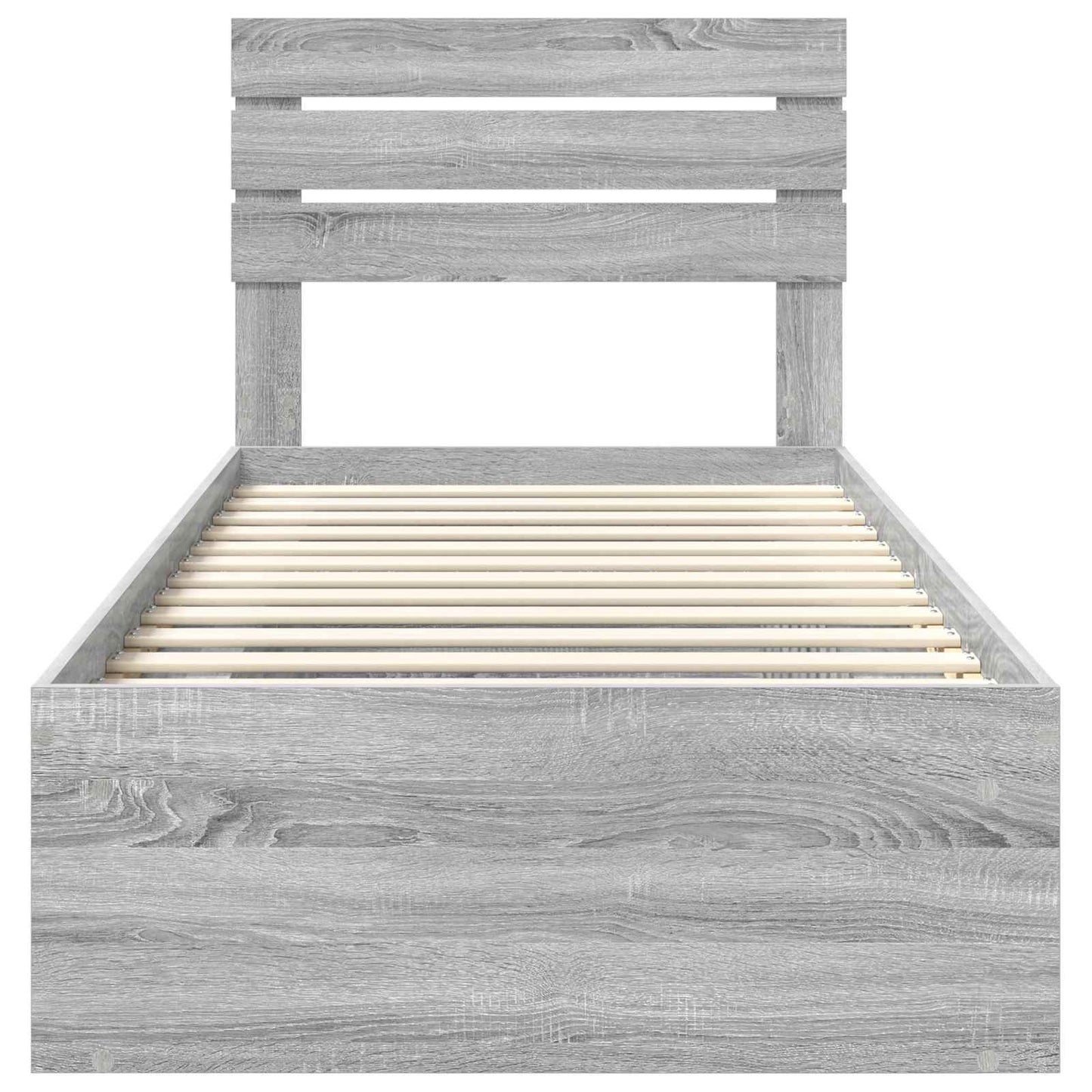 vidaXL Cadre de lit Gris Sonoma 90 x 200 cm Bois de pin massif