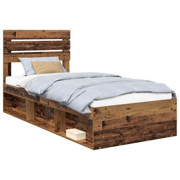 vidaXL Cadre de lit bois de récupération 90 x 200 cm Bois de pin massif