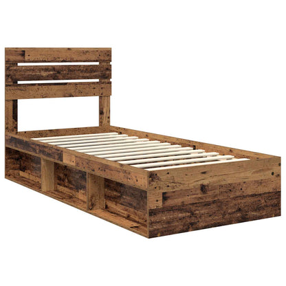 vidaXL Cadre de lit bois de récupération 90 x 200 cm Bois de pin massif