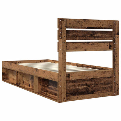 vidaXL Cadre de lit bois de récupération 90 x 200 cm Bois de pin massif