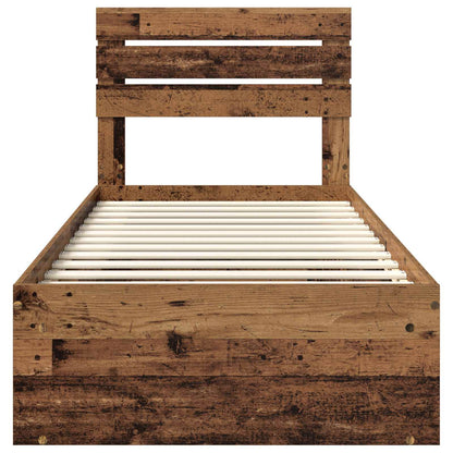 vidaXL Cadre de lit bois de récupération 90 x 200 cm Bois de pin massif