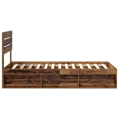vidaXL Cadre de lit bois de récupération 90 x 200 cm Bois de pin massif