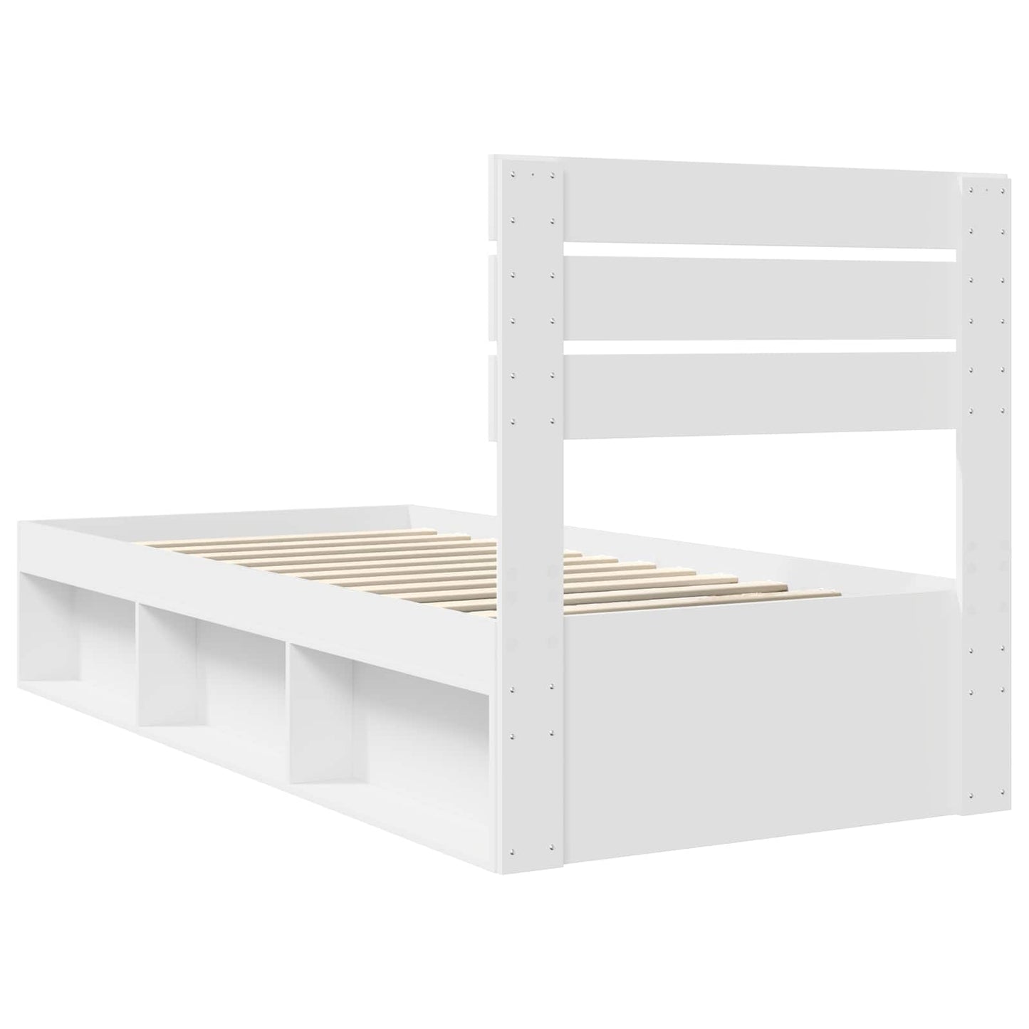 vidaXL Cadre de lit avec tête de lit Blanc 90 x 190 cm Bois de pin massif