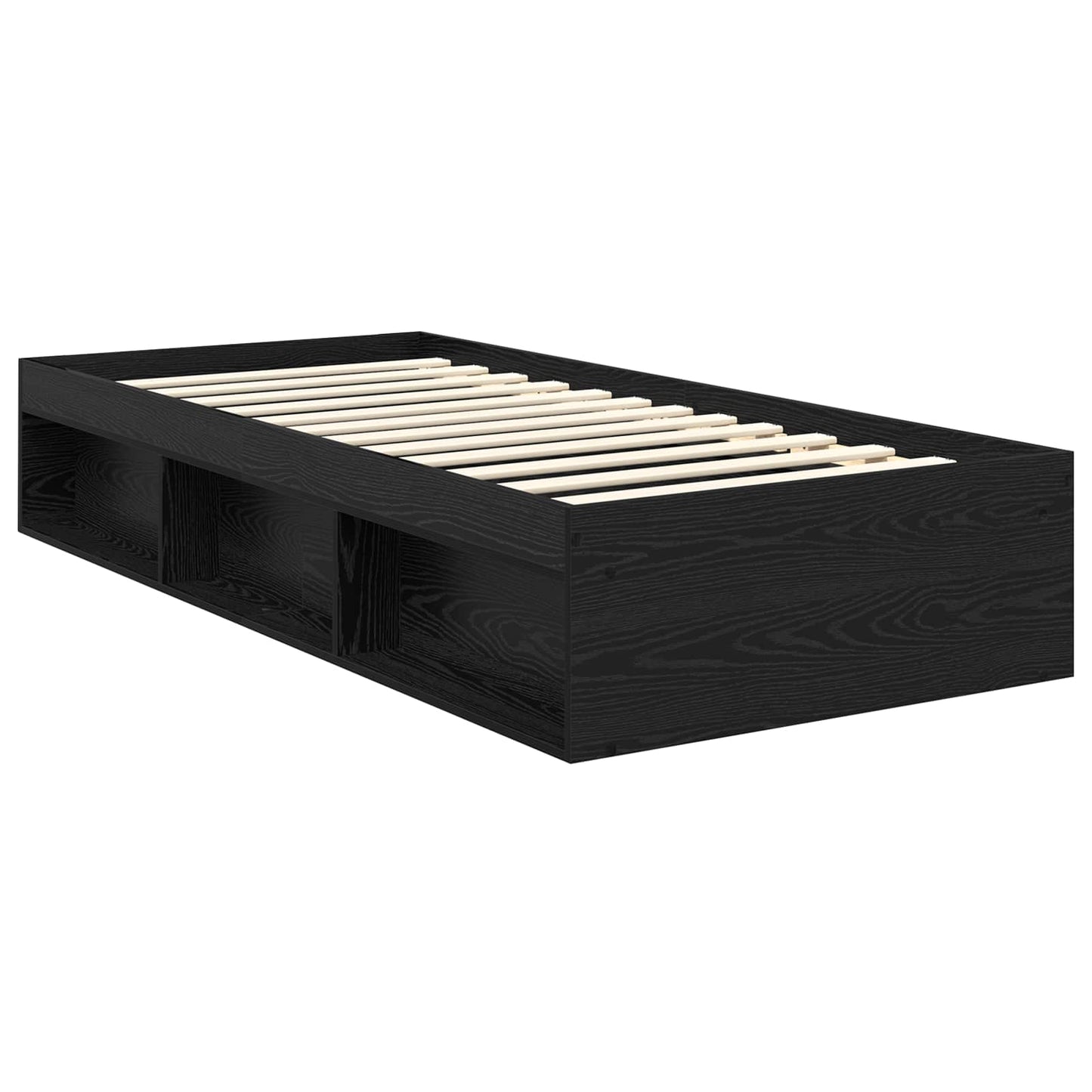 vidaXL Cadre de lit noir 90 x 190 cm Bois de pin massif