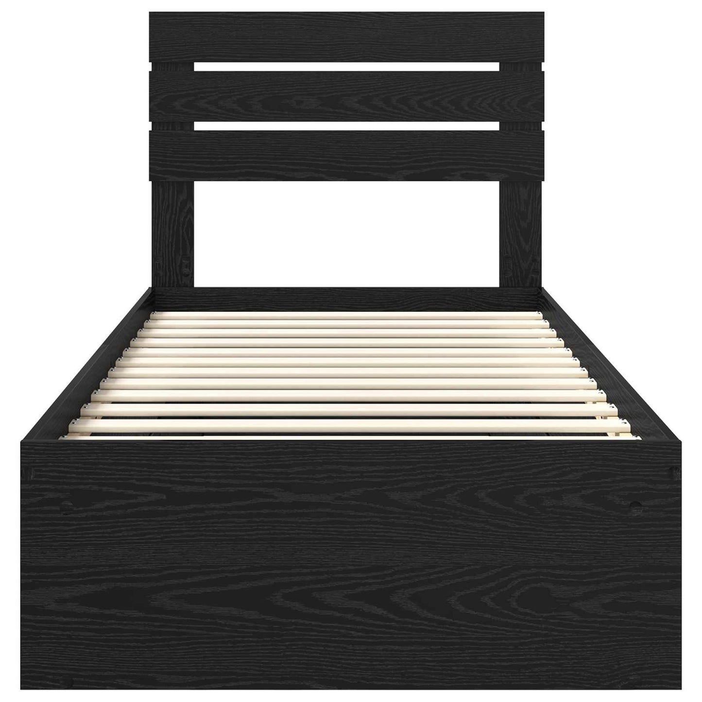 vidaXL Cadre de lit noir 90 x 190 cm Bois de pin massif