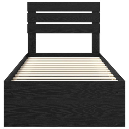 vidaXL Cadre de lit noir 90 x 190 cm Bois de pin massif