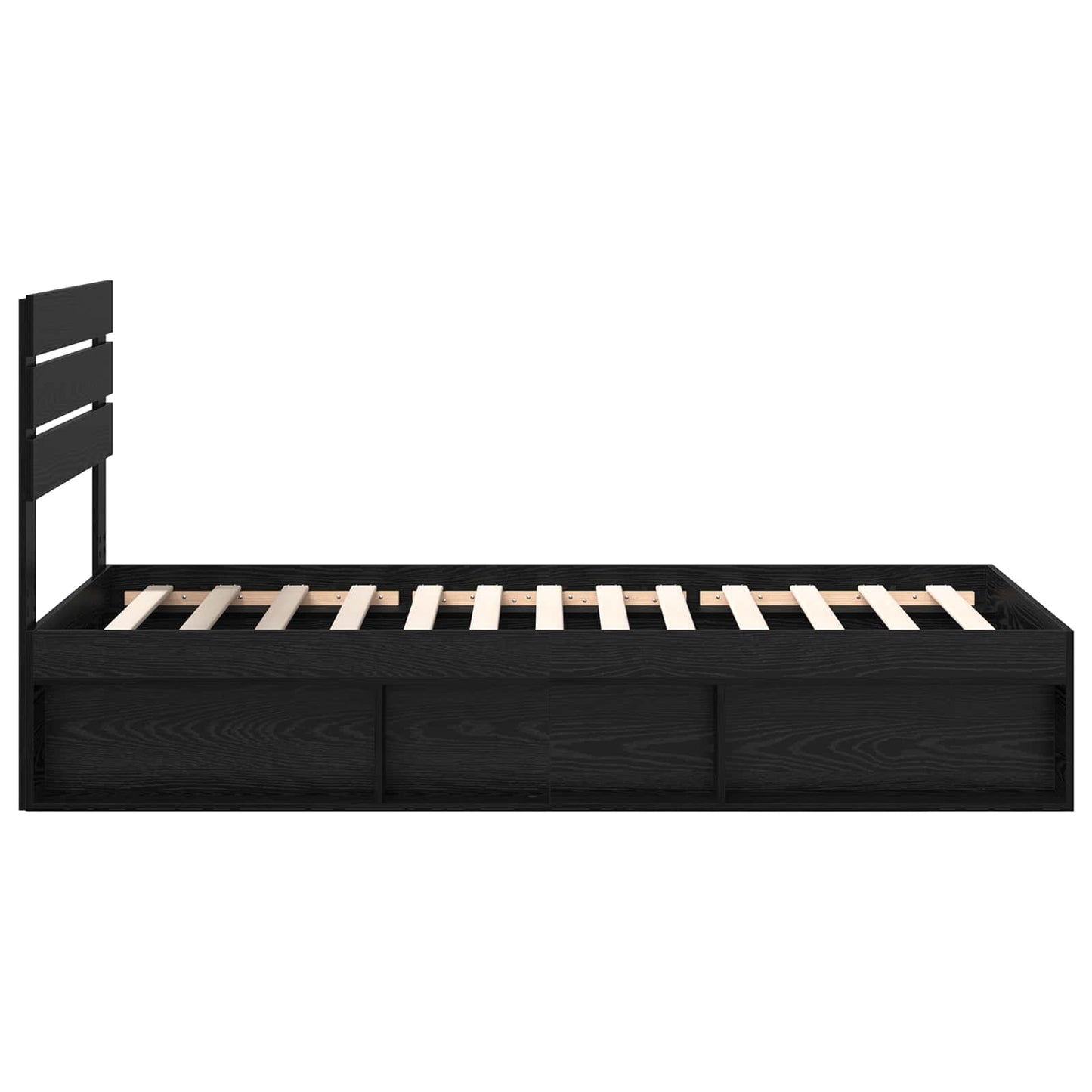 vidaXL Cadre de lit noir 90 x 190 cm Bois de pin massif