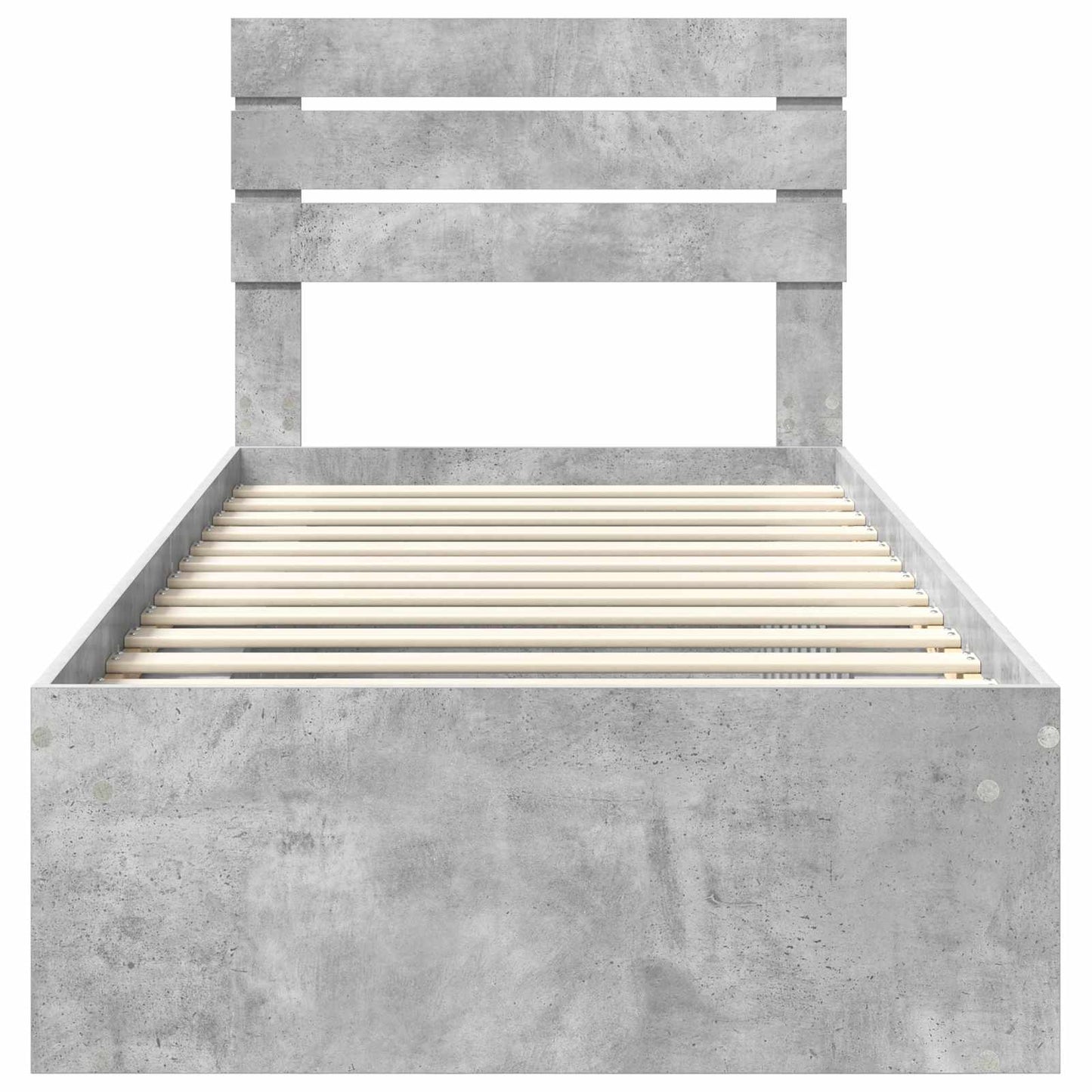 vidaXL Bettrahmen Beton Grau 90 x 190 cm Massives Kiefernholz
