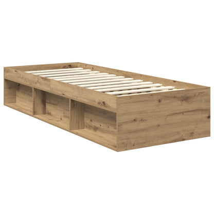 vidaXL Cadre de lit Artisanat Chêne 75 x 190 cm Bois de pin massif