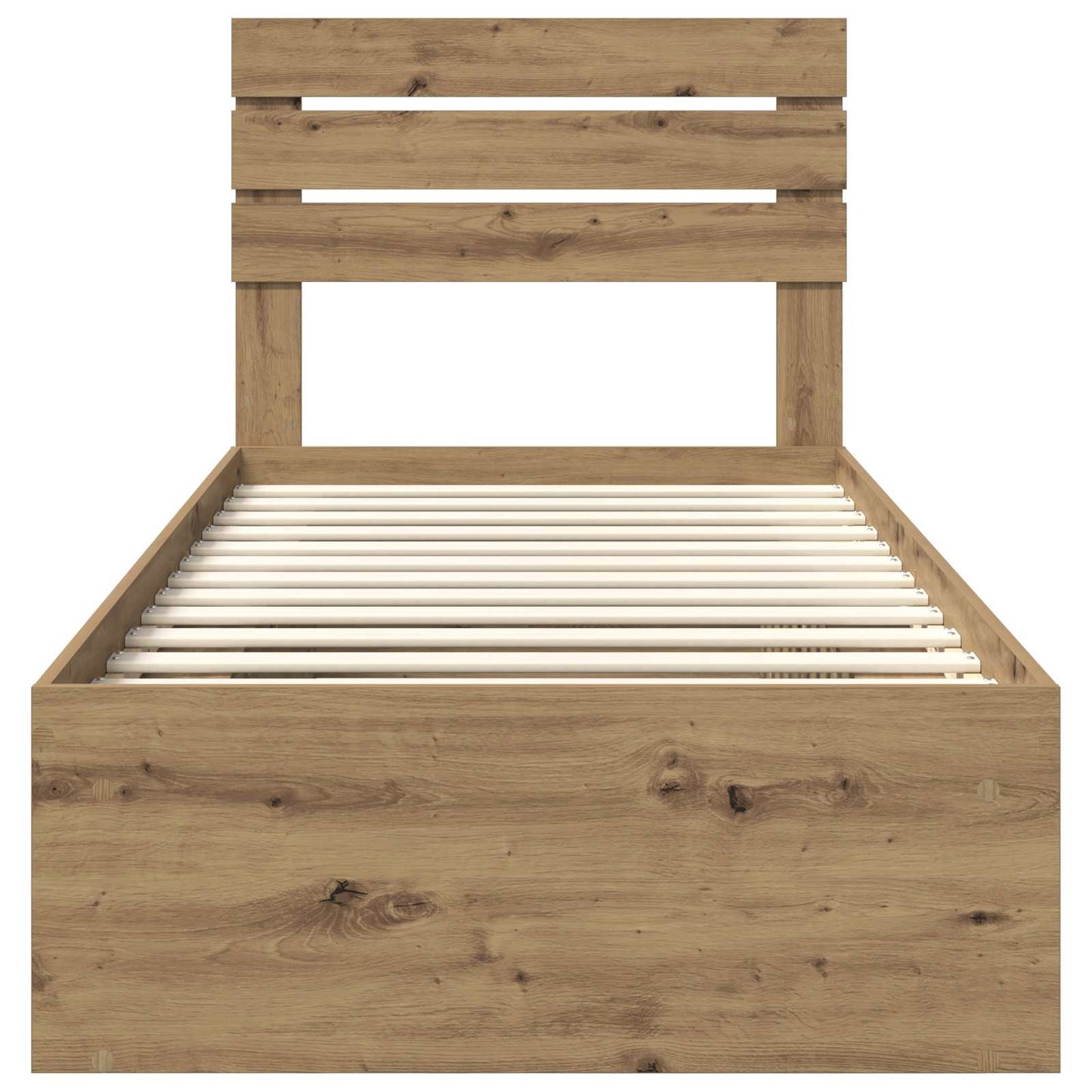 vidaXL Cadre de lit Artisanat Chêne 75 x 190 cm Bois de pin massif