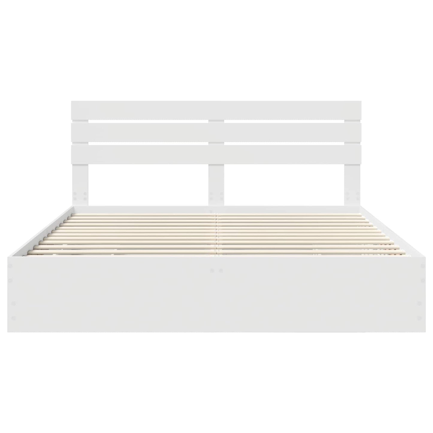 vidaXL Bettrahmen mit Schubladen Weiß 200 x 200 cm Ingenieurs Holz