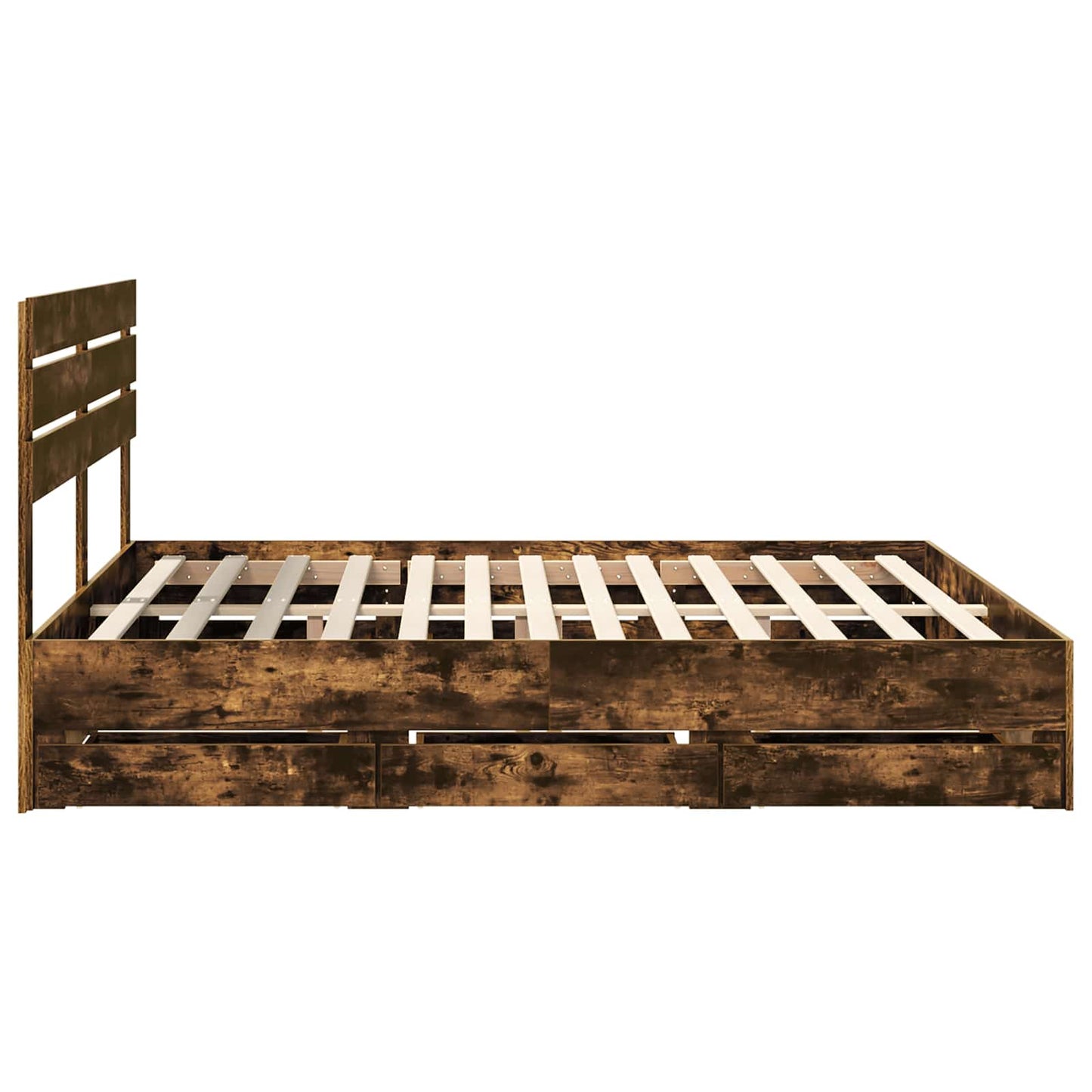 vidaXL Bettrahmen Geräucherte Eiche 200 x 200 cm Ingenieurs Holz