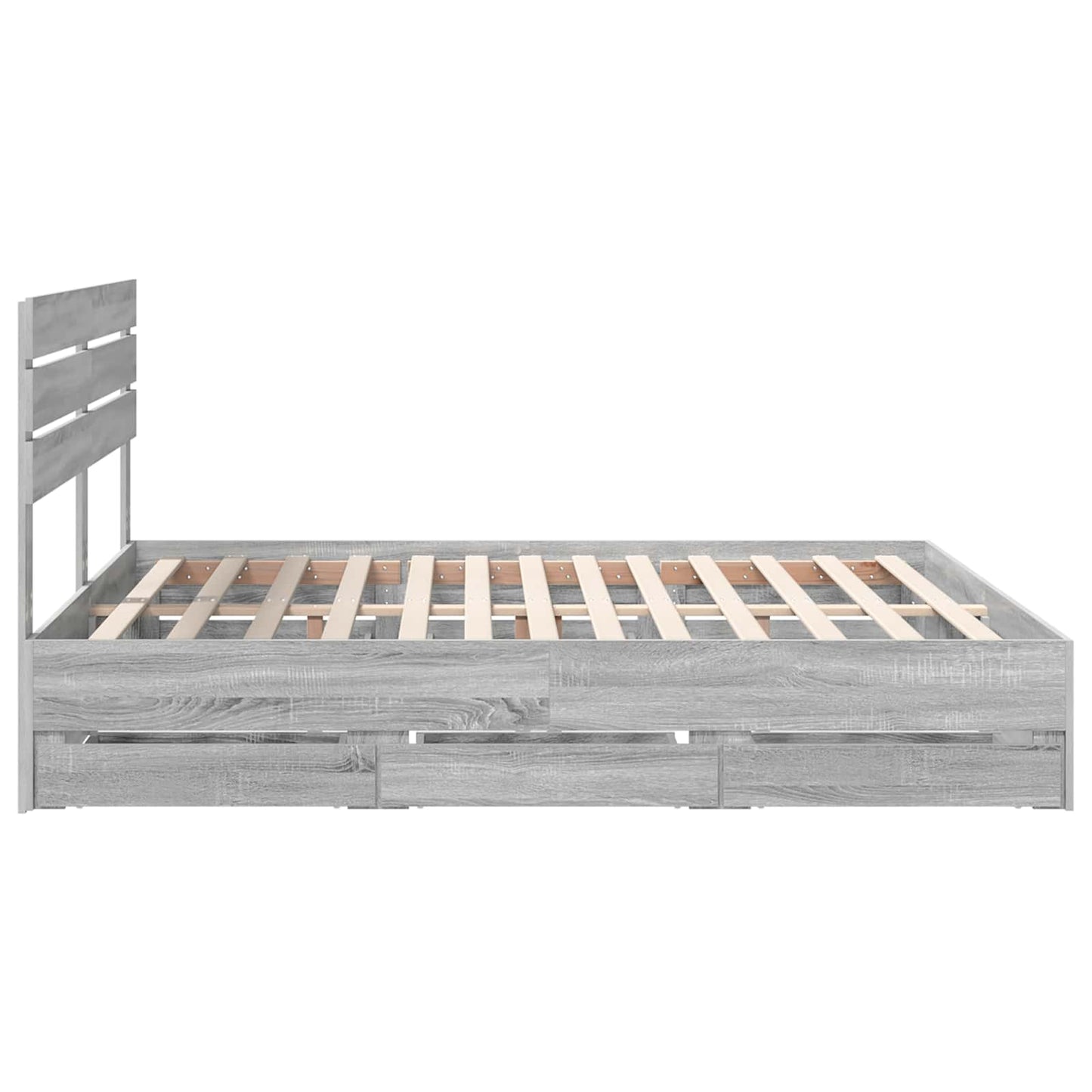 vidaXL Bettrahmen Graues Sonoma 200 x 200 cm Ingenieurs Holz