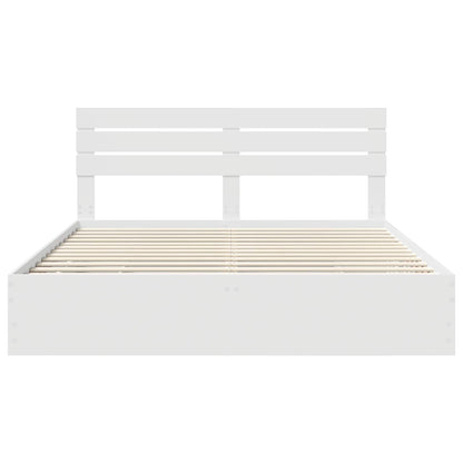 vidaXL Bettrahmen mit Schubladen Weiß 180 x 200 cm Ingenieurs Holz