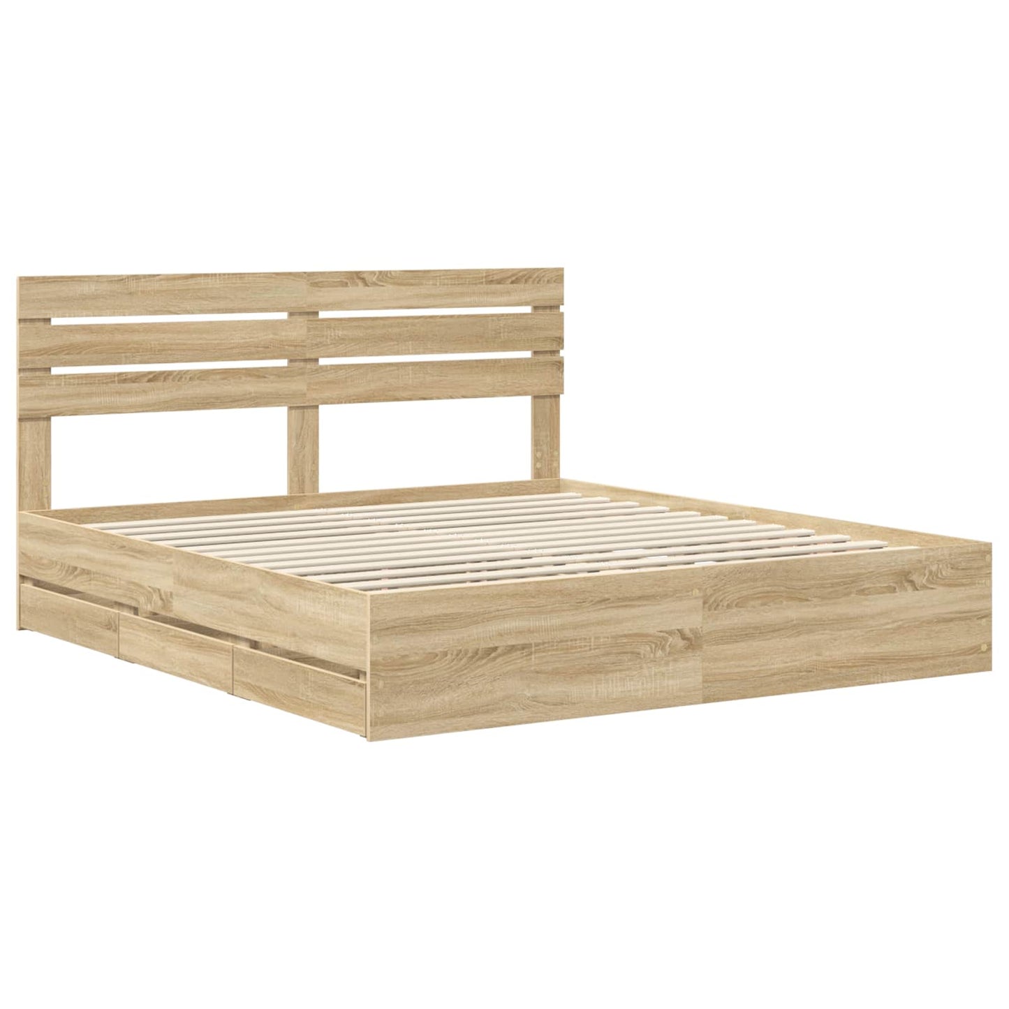 vidaXL Bettrahmen Sonoma-Eiche 180 x 200 cm Ingenieurs Holz