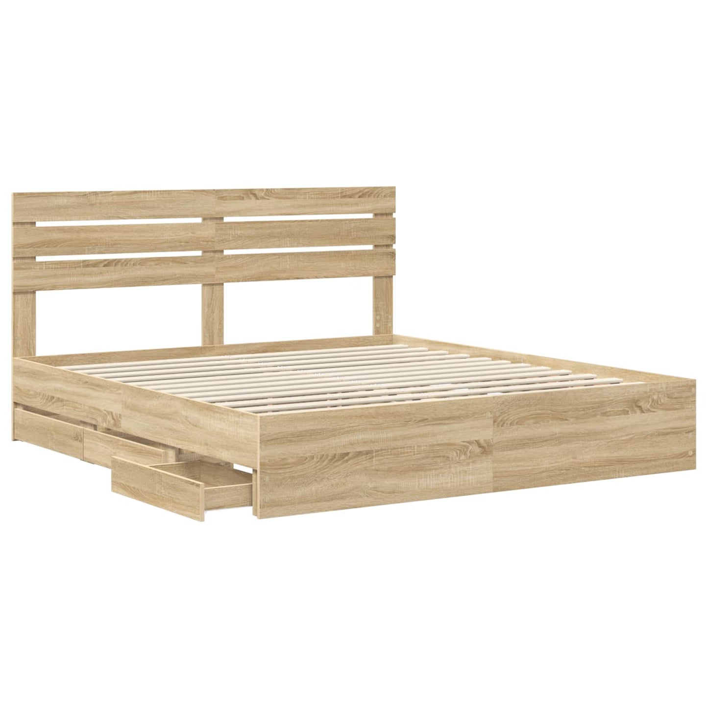 vidaXL Bettrahmen Sonoma-Eiche 180 x 200 cm Ingenieurs Holz