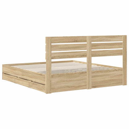 vidaXL Bettrahmen Sonoma-Eiche 180 x 200 cm Ingenieurs Holz